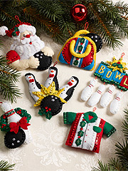 Raggedy Ann Christmas Felt & Sequin 6 Ornaments Kit **Limited Availability**