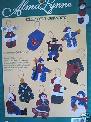 Bucilla NORTH POLE Santa Snowman Felt Sequin Christmas Ornament Kit 85188  NEW