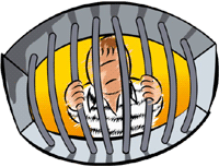 A man behind bars