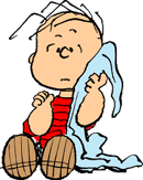 Linus from Peanuts with his Security Blanket