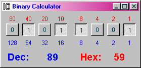 Binary Calculator Main Screen